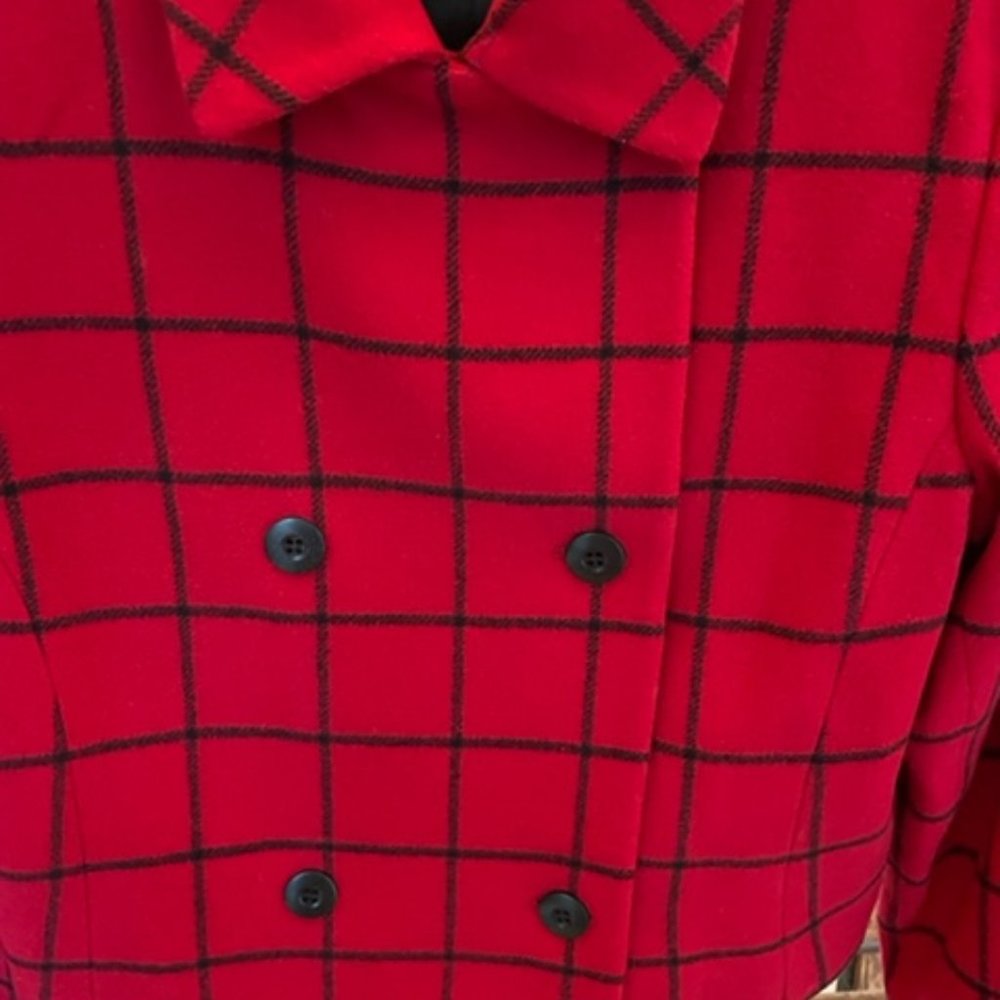 Red & Black Windowpane Jacket - image 2